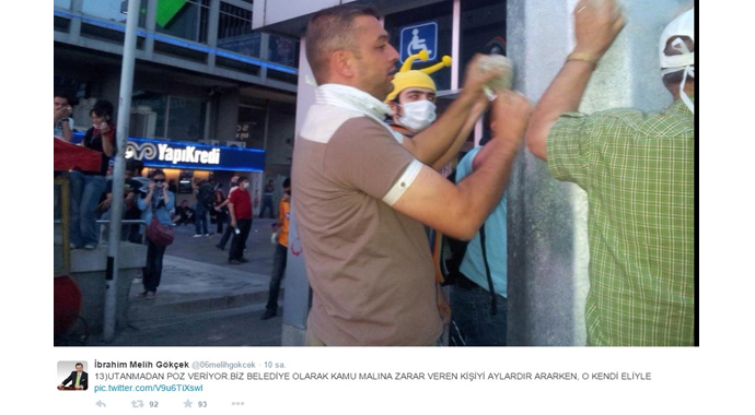 Gökçek asansörü parçalayan eylemciyi buldu!