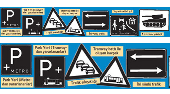 Yeni trafik levhalarında sona gelindi Yeni trafik levhalarında sona gelindi