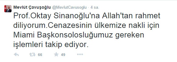 Oktay Sinanoğlu hayatını kaybetti Oktay Sinanoğlu hayatını kaybetti