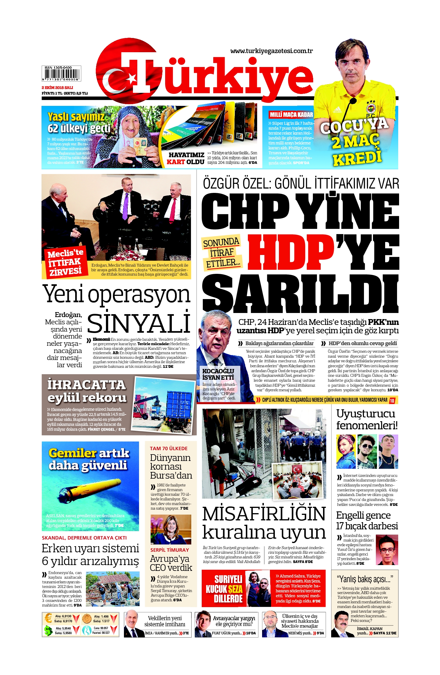 Türkiye Gazetesi e-gazete — 02 Ekim 2018