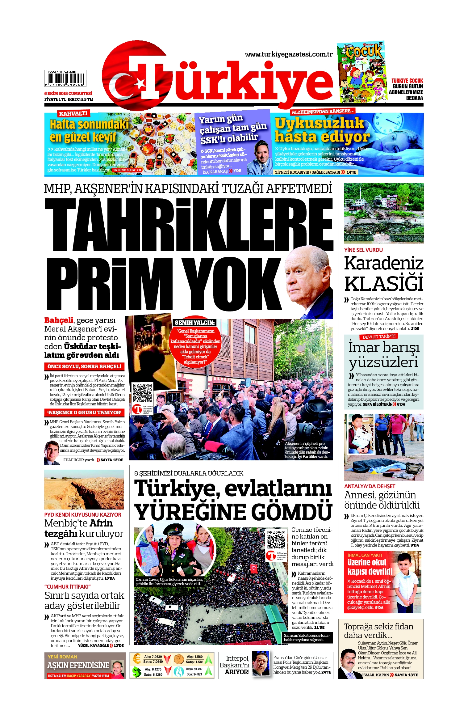 Türkiye Gazetesi e-gazete — 06 Ekim 2018