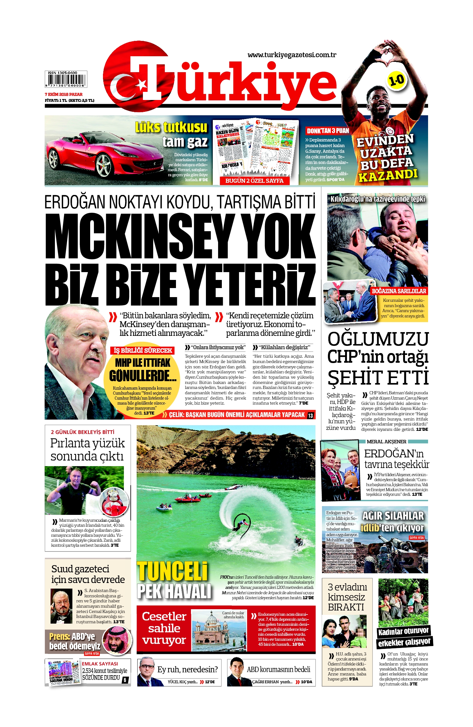 Türkiye Gazetesi e-gazete — 07 Ekim 2018