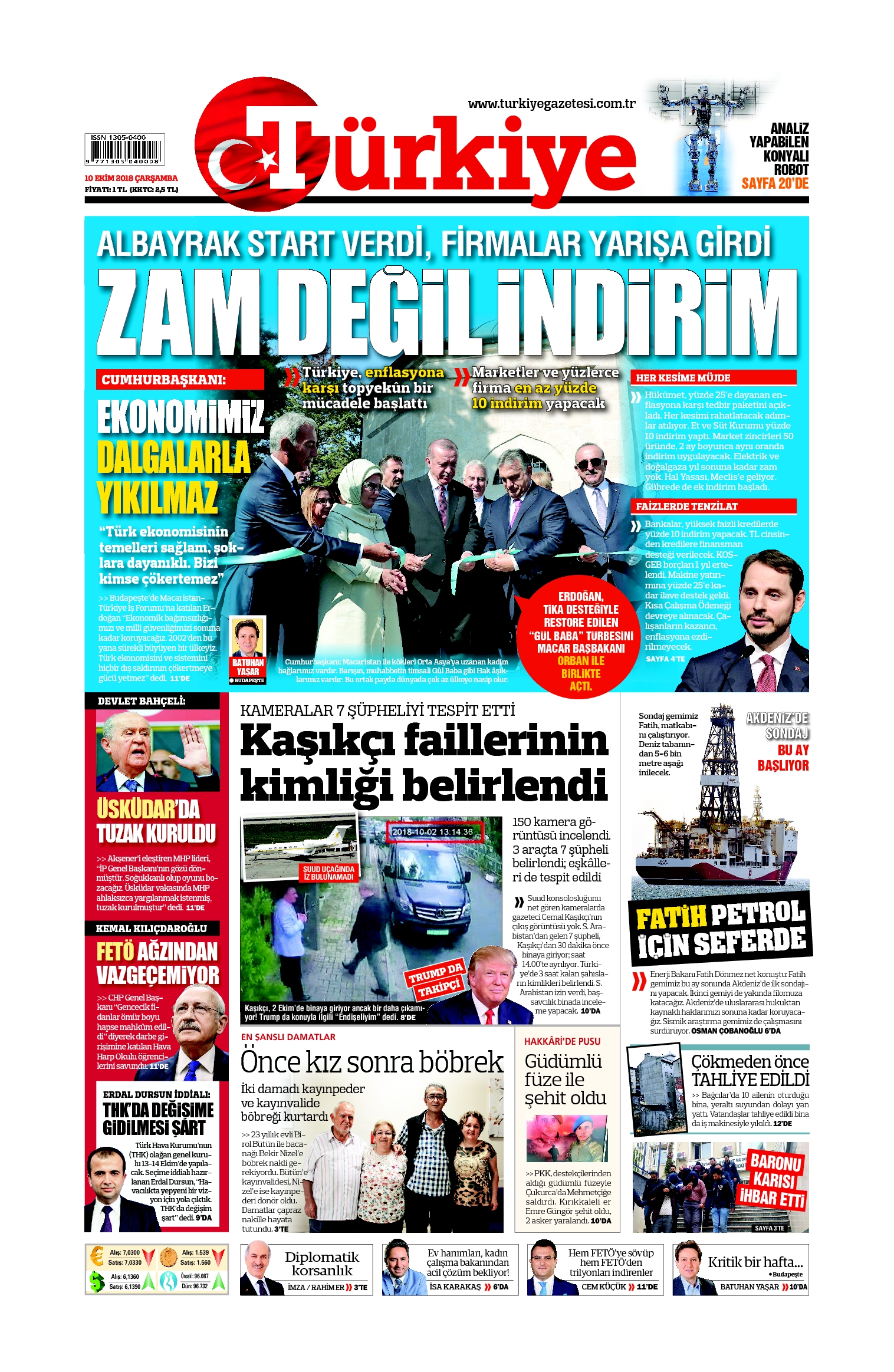 Türkiye Gazetesi e-gazete — 10 Ekim 2018