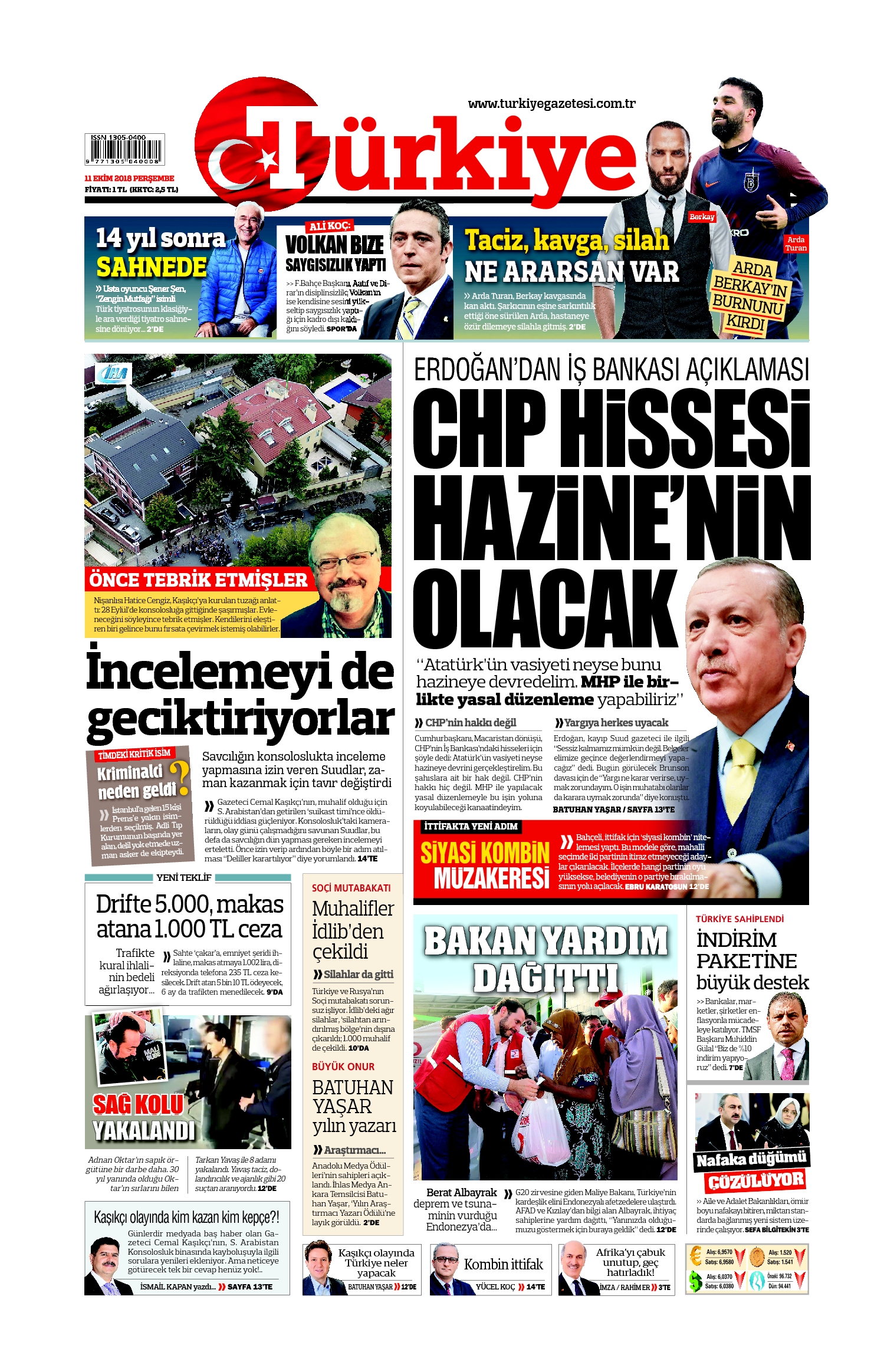Türkiye Gazetesi e-gazete — 11 Ekim 2018