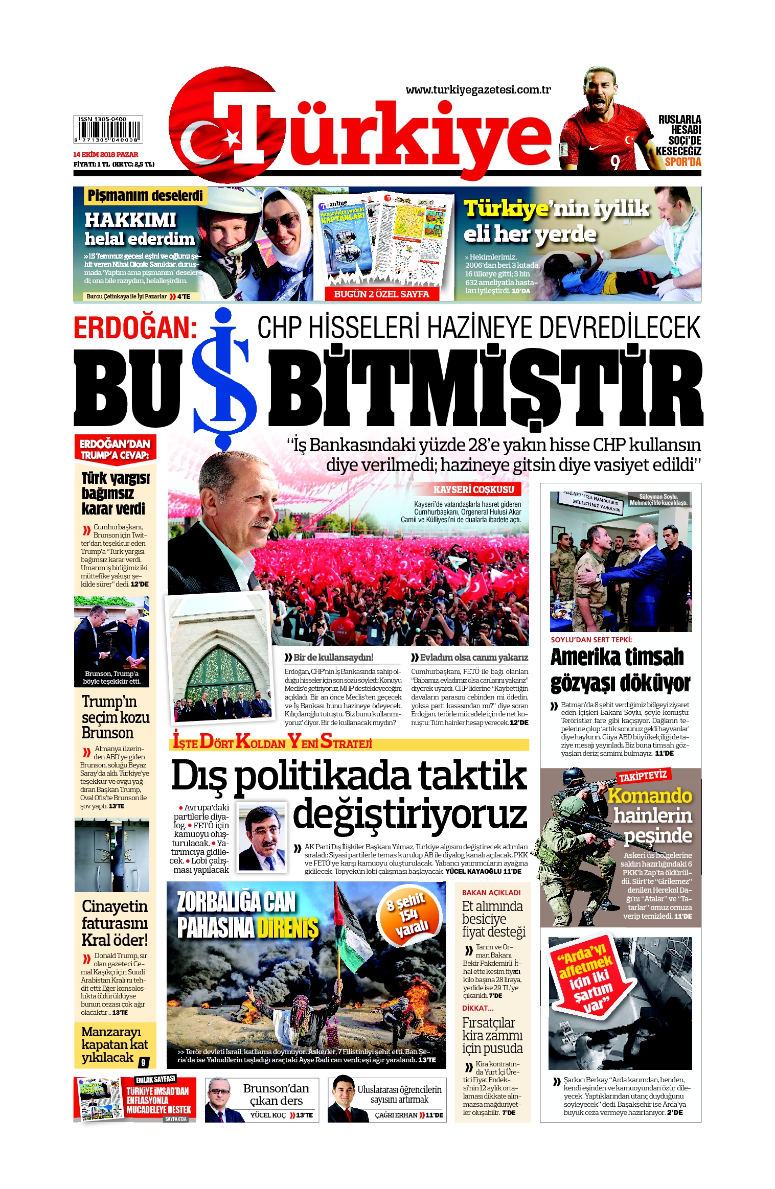 Türkiye Gazetesi e-gazete — 14 Ekim 2018