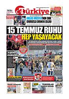 Türkiye Gazetesi e-gazete — 15 Temmuz 2022