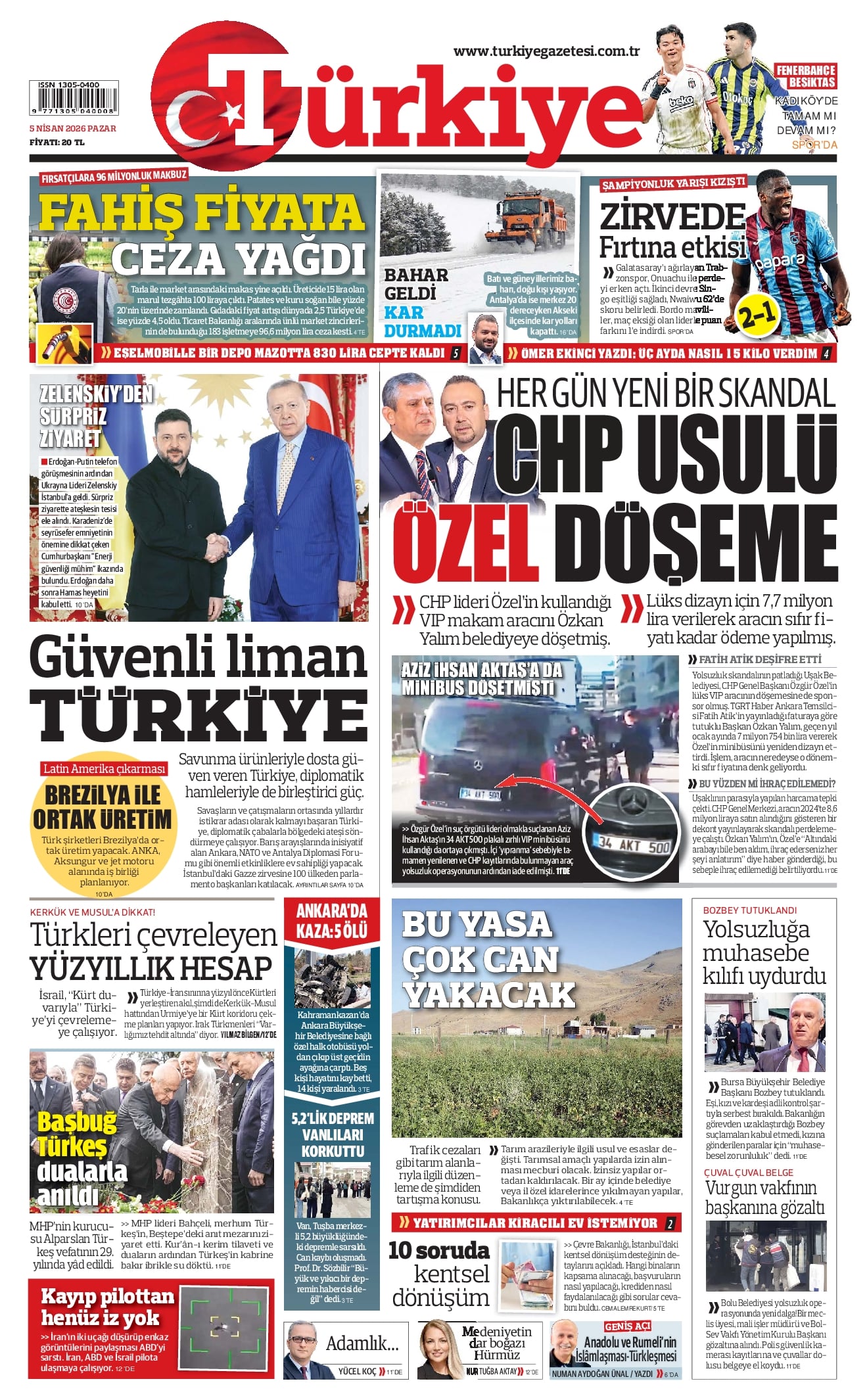 Türkiye Gazetesi e-gazete — 05 Nisan 2026